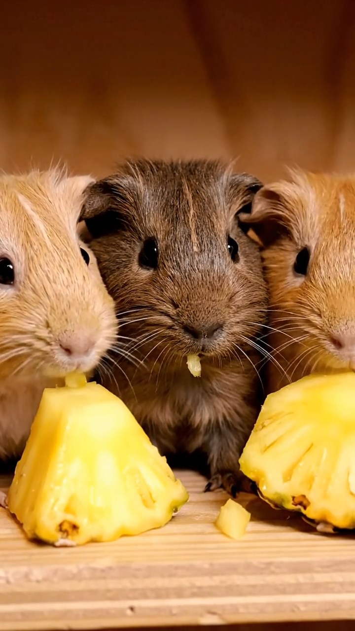 680. Realistic scene of 5 smooth-haired Californian guinea pigs with Cream, Fawn, Sable, Gray, and Cinnamon fur, sleeping in a cozy pile in a lush meadow with wildflowers and a gentle breeze, under golden sunlight, capturing a lifelike, tranquil group moment.