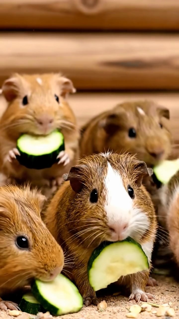683. Highly detailed view of 3 smooth-haired Himalayan guinea pigs with Gray, Cream, and Brown fur, mating in a secluded grassy clearing surrounded by tall ferns and soft moss, under gentle morning light, creating a realistic, intimate natural scene.