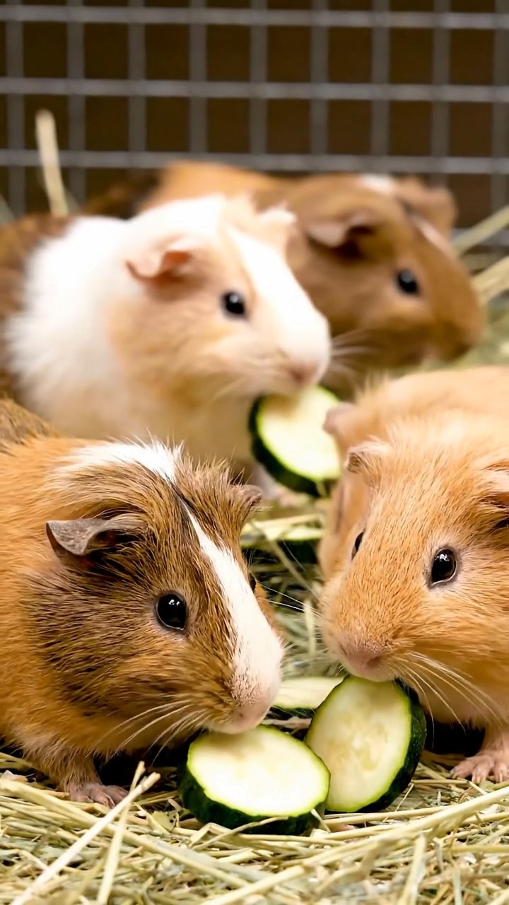 683. Highly detailed view of 3 smooth-haired Himalayan guinea pigs with Gray, Cream, and Brown fur, mating in a secluded grassy clearing surrounded by tall ferns and soft moss, under gentle morning light, creating a realistic, intimate natural scene.