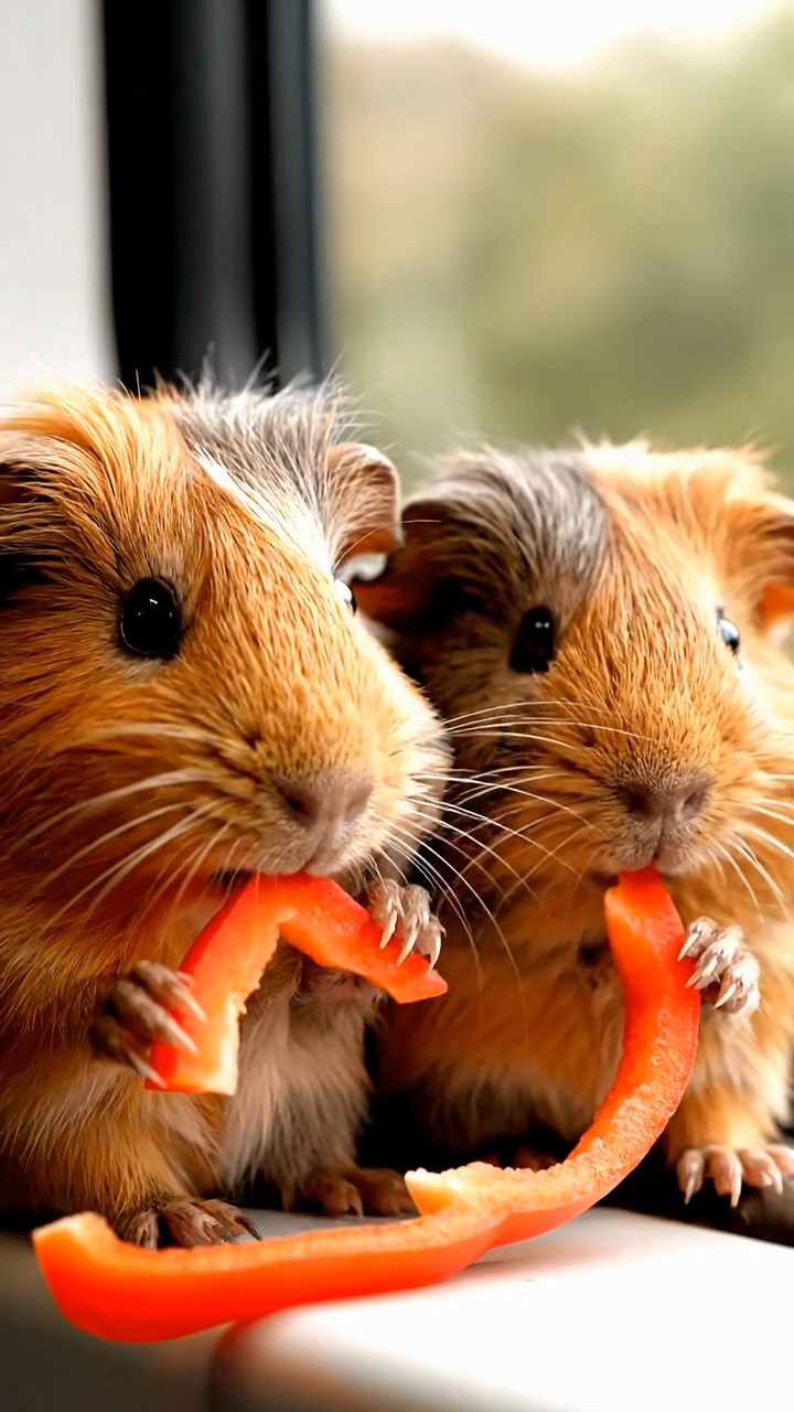 686. Photorealistic scene of 1 smooth-haired Teddy guinea pig with Cream fur, drinking from a clear stream, on a forested slope with pine needles and moss, under dappled sunlight, capturing a serene, lifelike moment of natural hydration.