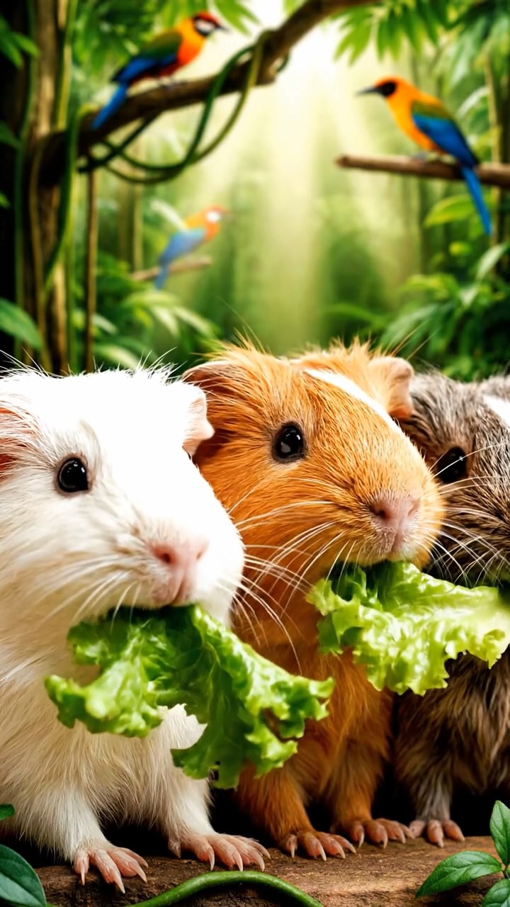 701. Detailed photo of 1 smooth-haired American guinea pig with White fur, munching on fresh carrots, in a vibrant wildflower field with buzzing bees and colorful butterflies, under soft sunlight, creating a realistic, serene scene of peaceful foraging in a lush meadow.