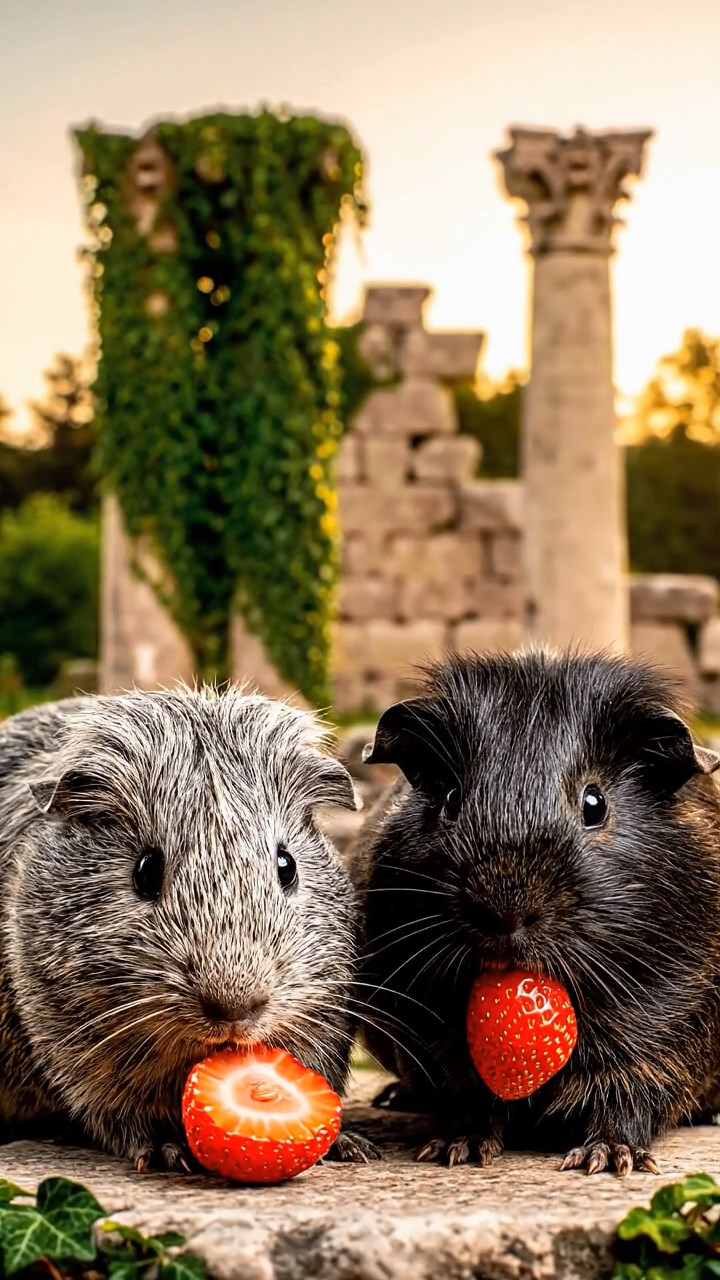 706. Photorealistic scene of 1 smooth-haired Teddy guinea pig with Cream fur, nibbling on fresh alfalfa sprouts, on a rocky cliffside overlooking a turbulent sea with crashing waves and jagged rocks, under dramatic clouds, capturing a lifelike, coastal moment.