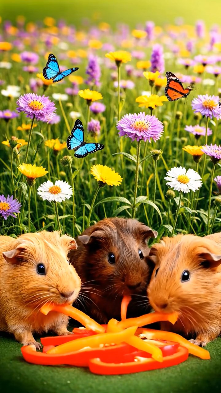 712. Realistic scene of 2 smooth-haired Californian guinea pigs with Orange and Black fur, dressed as tailors in tiny vests, sewing miniature scarves in a guinea pig atelier with colorful fabrics and hay mannequins, under warm lamplight, enhancing the lifelike, creative atmosphere.