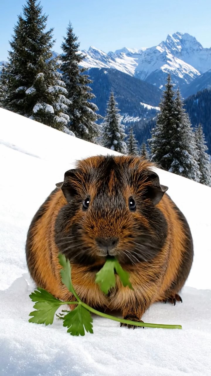 713. Detailed photo of 3 smooth-haired American guinea pigs with Gray, Cream, and Brown fur, marking territory with subtle scent trails in a lush fern grove with dense green fronds, under dappled sunlight, creating a vivid, realistic forest scene.