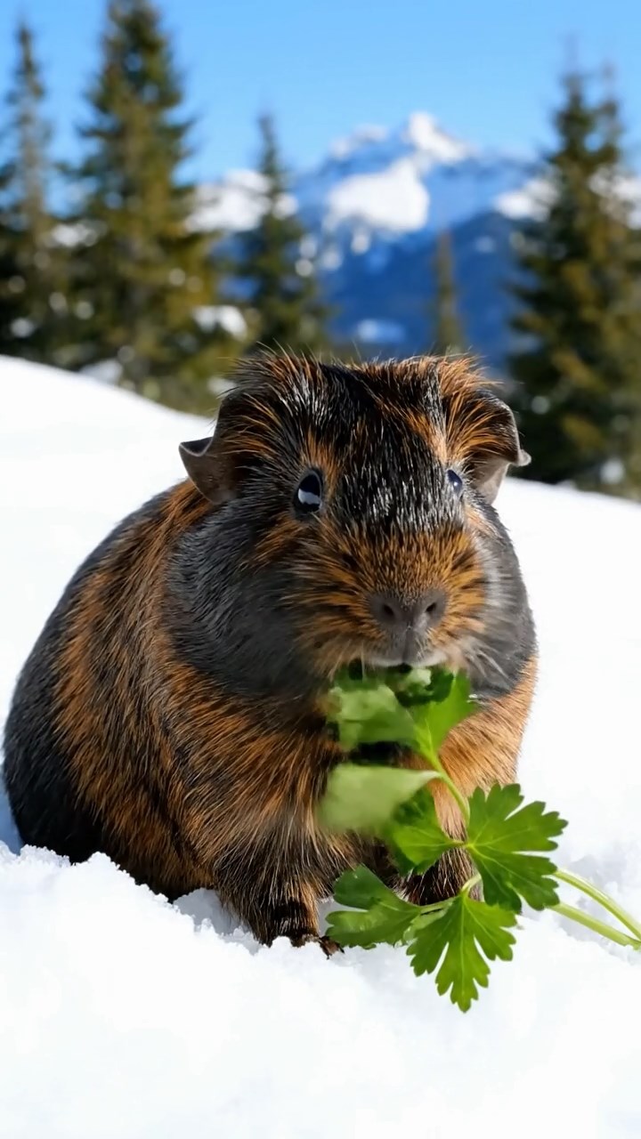 713. Detailed photo of 3 smooth-haired American guinea pigs with Gray, Cream, and Brown fur, marking territory with subtle scent trails in a lush fern grove with dense green fronds, under dappled sunlight, creating a vivid, realistic forest scene.