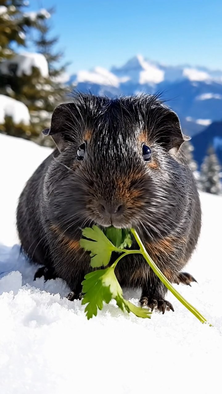 713. Detailed photo of 3 smooth-haired American guinea pigs with Gray, Cream, and Brown fur, marking territory with subtle scent trails in a lush fern grove with dense green fronds, under dappled sunlight, creating a vivid, realistic forest scene.