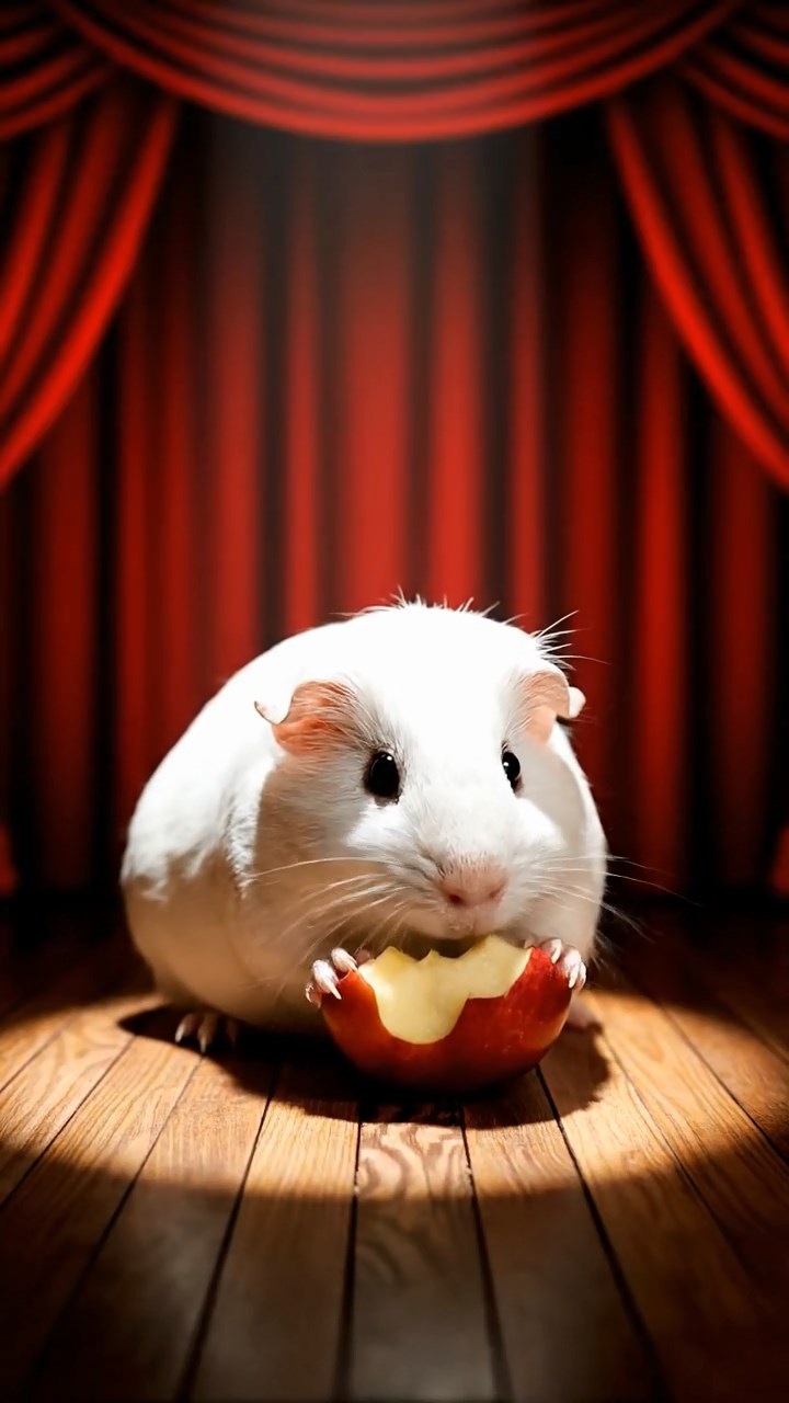 722. Photorealistic scene of 2 smooth-haired Teddy guinea pigs with Orange and Black fur, dressed as engineers in tiny helmets, constructing a miniature bridge in a guinea pig workshop with hay beams and tools, under bright daylight, enhancing the lifelike, industrious atmosphere.