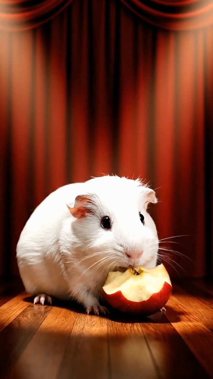 722. Photorealistic scene of 2 smooth-haired Teddy guinea pigs with Orange and Black fur, dressed as engineers in tiny helmets, constructing a miniature bridge in a guinea pig workshop with hay beams and tools, under bright daylight, enhancing the lifelike, industrious atmosphere.