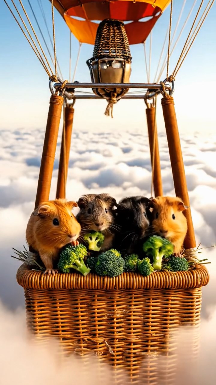 723. Highly detailed view of 3 smooth-haired Himalayan guinea pigs with Gray, Cream, and Brown fur, mating in a secluded grassy clearing surrounded by tall ferns and soft moss, under gentle morning light, creating a realistic, intimate natural scene.