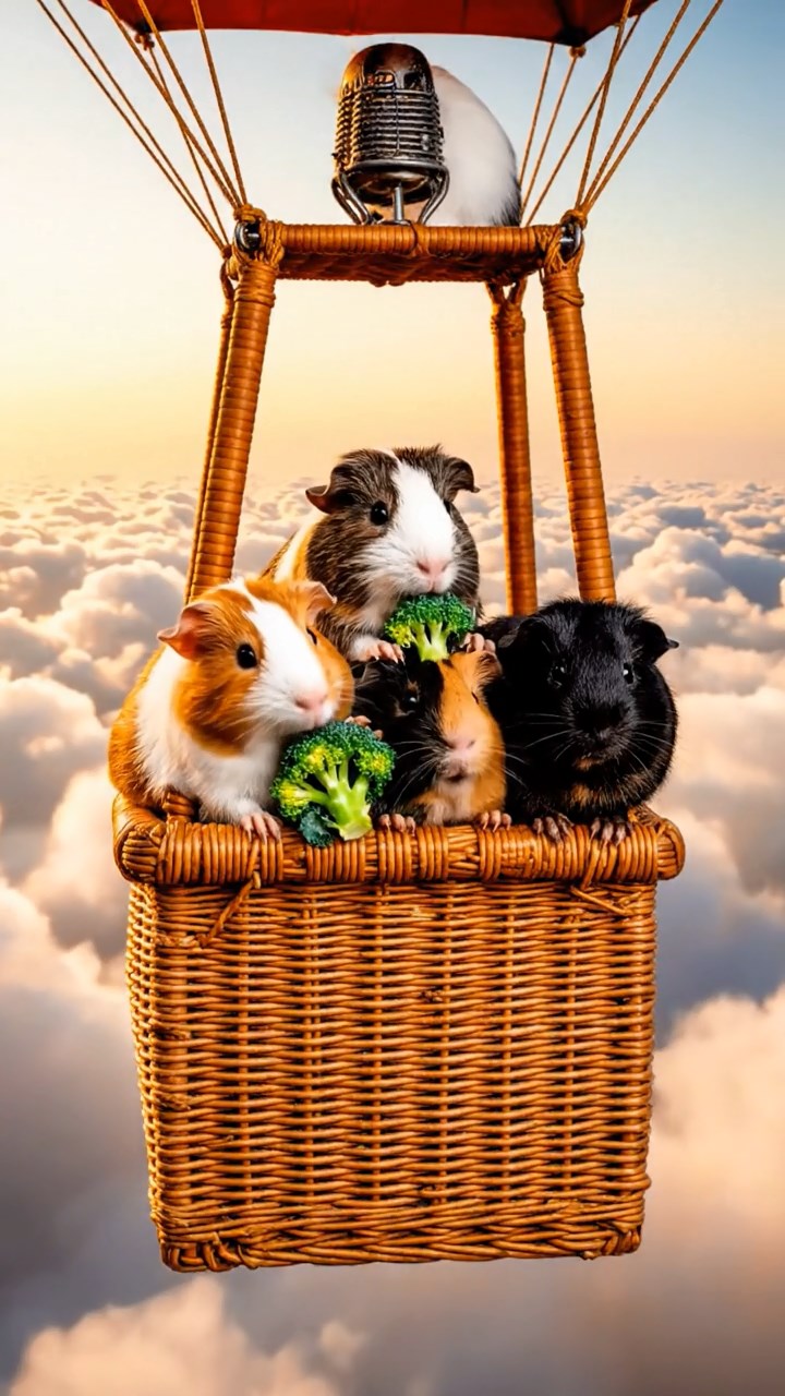 723. Highly detailed view of 3 smooth-haired Himalayan guinea pigs with Gray, Cream, and Brown fur, mating in a secluded grassy clearing surrounded by tall ferns and soft moss, under gentle morning light, creating a realistic, intimate natural scene.