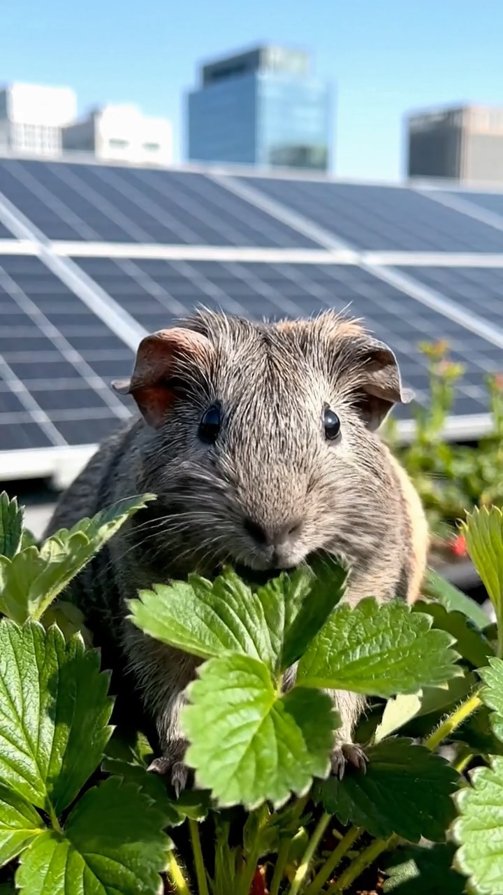 727. Highly detailed view of 2 smooth-haired Himalayan guinea pigs with Fawn and Sable fur, dressed as musicians in tiny vests, playing miniature pianos in a guinea pig concert hall with hay seats and velvet curtains, under warm spotlights, creating a realistic, elegant scene.