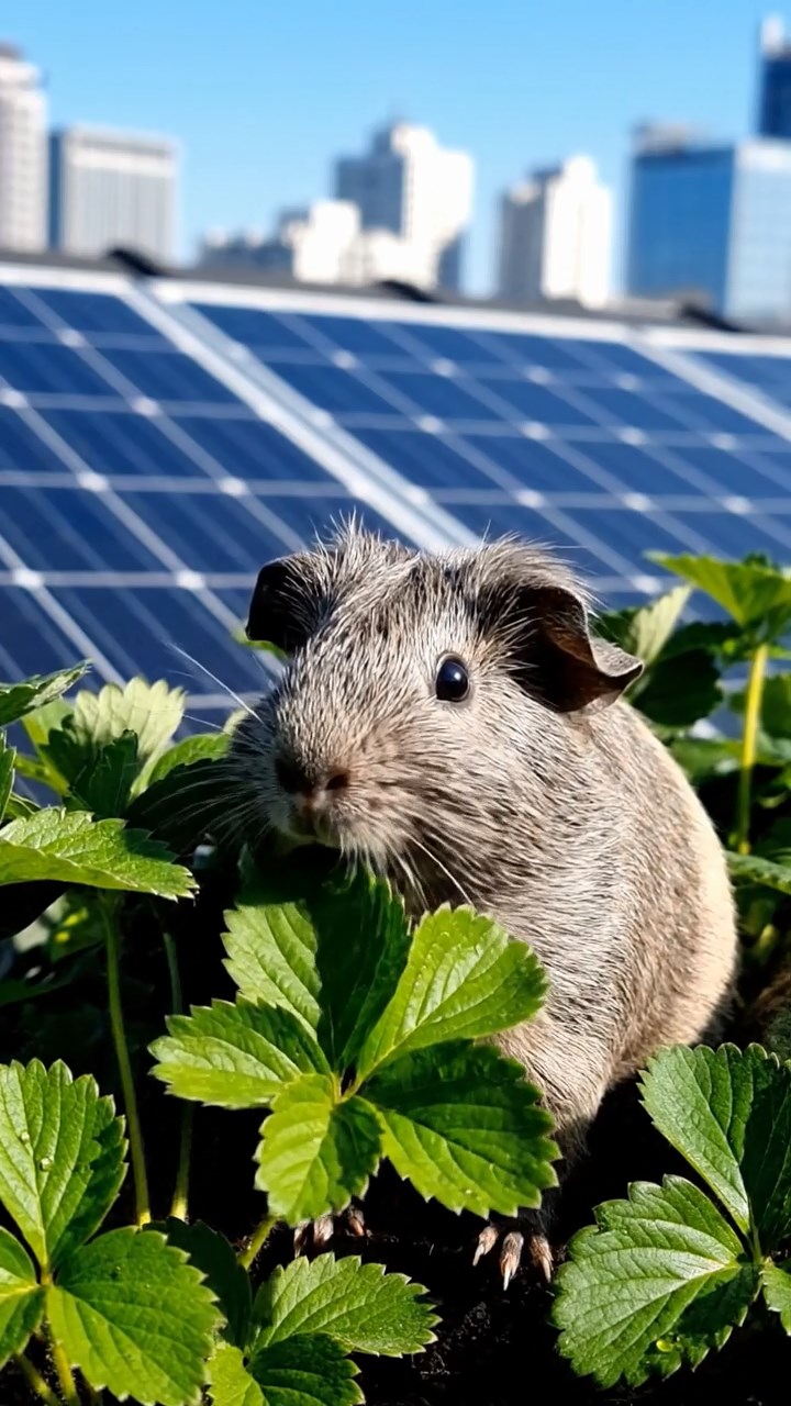 727. Highly detailed view of 2 smooth-haired Himalayan guinea pigs with Fawn and Sable fur, dressed as musicians in tiny vests, playing miniature pianos in a guinea pig concert hall with hay seats and velvet curtains, under warm spotlights, creating a realistic, elegant scene.