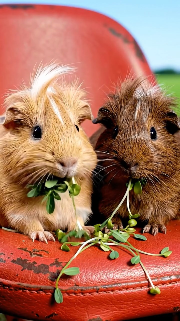 729. Detailed photo of 4 smooth-haired American guinea pigs with White, Orange, Black, and Brown fur, dressed as doctors in tiny white coats, examining patients in a guinea pig hospital with miniature beds and medical charts, under bright lights, creating a vivid, lifelike medical scene.