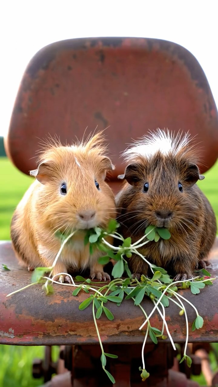729. Detailed photo of 4 smooth-haired American guinea pigs with White, Orange, Black, and Brown fur, dressed as doctors in tiny white coats, examining patients in a guinea pig hospital with miniature beds and medical charts, under bright lights, creating a vivid, lifelike medical scene.