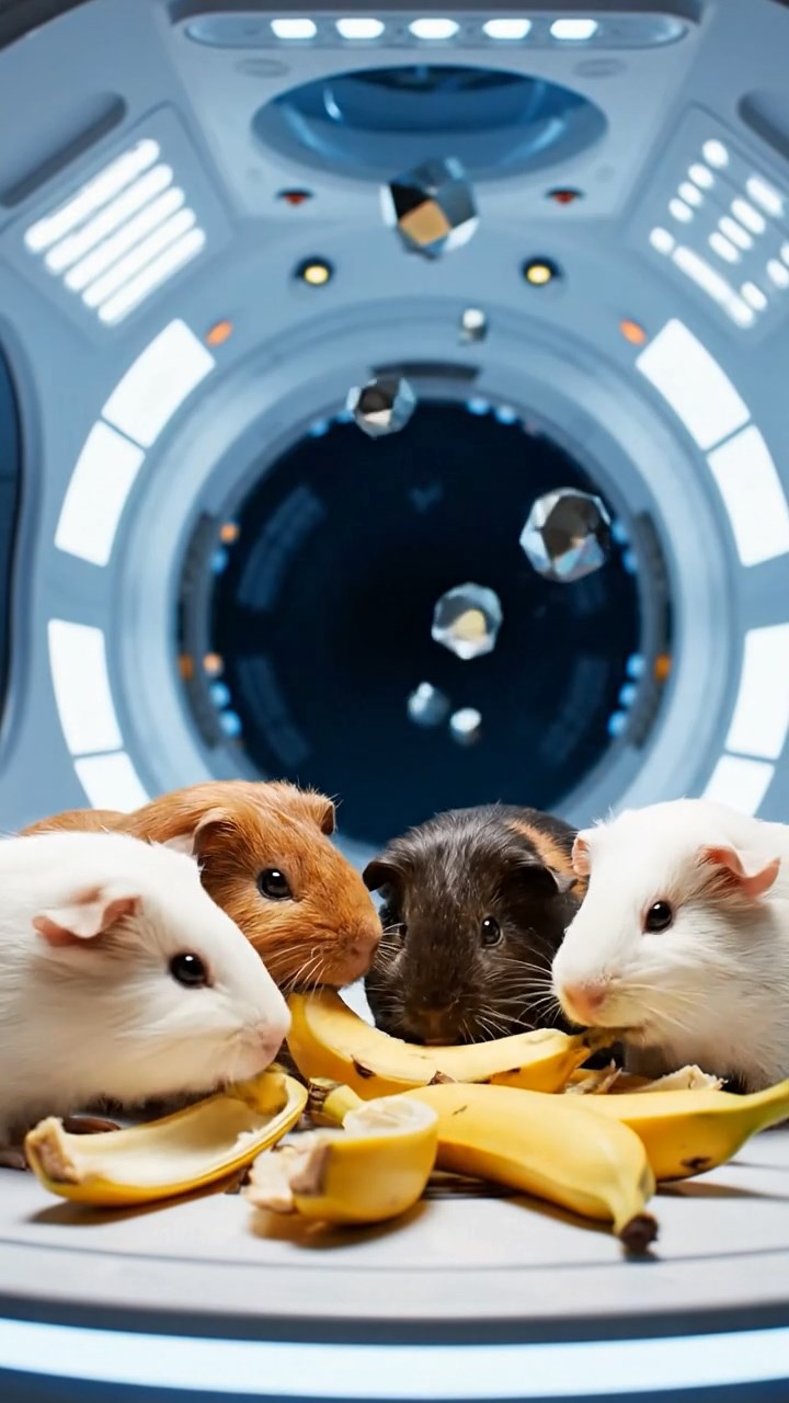 730. Photorealistic scene of 5 smooth-haired Teddy guinea pigs with Cream, Fawn, Sable, Gray, and Cinnamon fur, play-fighting in a grassy clearing with soft moss and scattered twigs, under gentle morning light, capturing a realistic, playful woodland moment.