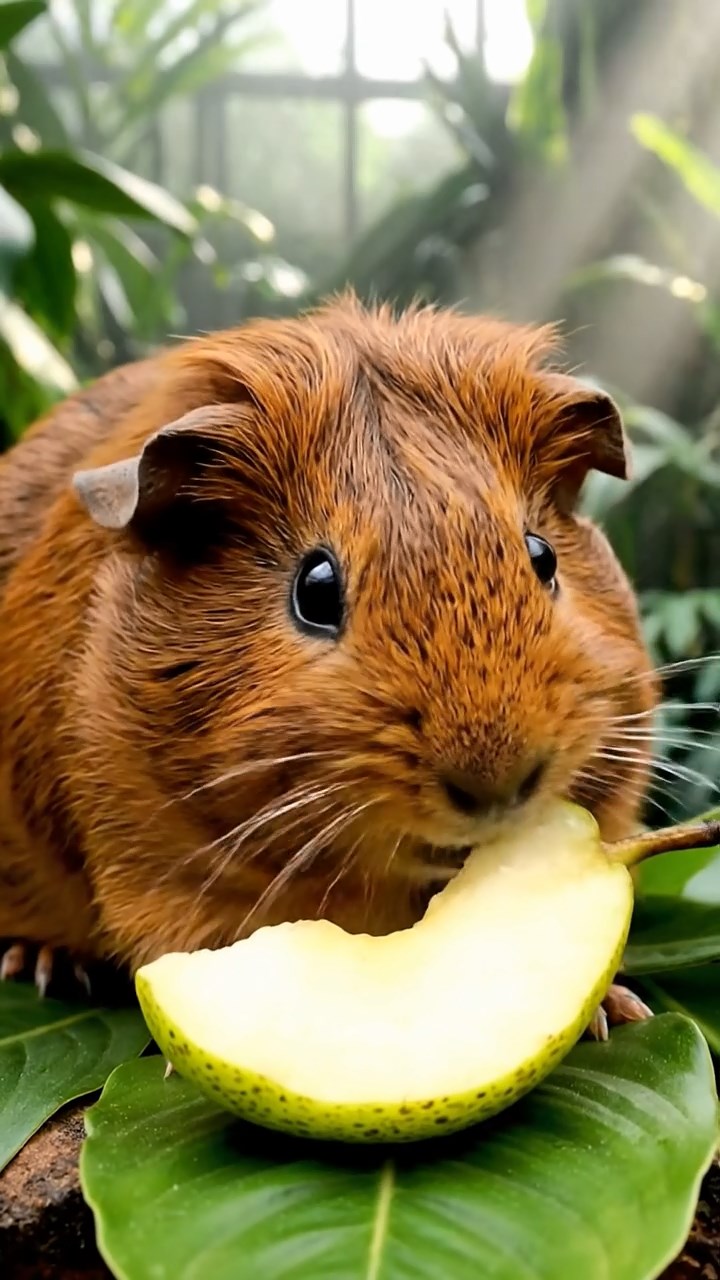 732. Realistic scene of 2 smooth-haired Californian guinea pigs with Orange and Black fur, dressed as tailors in tiny vests, sewing miniature coats in a guinea pig atelier with colorful fabrics and hay mannequins, under warm lamplight, enhancing the lifelike, creative atmosphere.