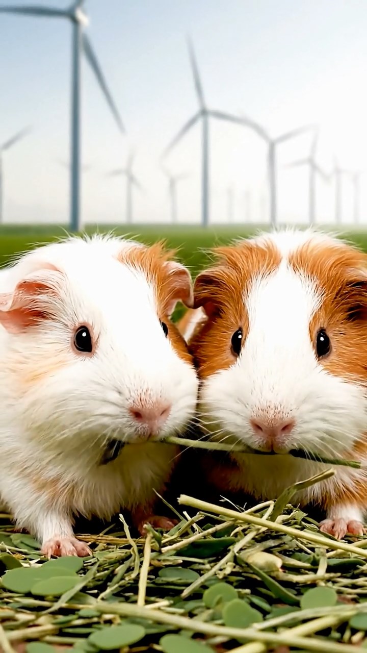 739. Highly detailed view of 4 smooth-haired Himalayan guinea pigs with White, Orange, Black, and Brown fur, dressed as writers in tiny scarves, drafting novels in a guinea pig study with miniature books and hay desks, under warm lamplight, creating a vivid, realistic literary scene.