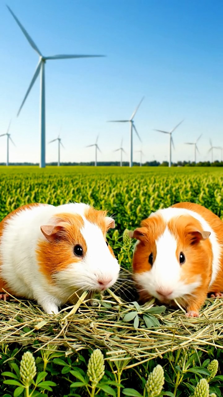 739. Highly detailed view of 4 smooth-haired Himalayan guinea pigs with White, Orange, Black, and Brown fur, dressed as writers in tiny scarves, drafting novels in a guinea pig study with miniature books and hay desks, under warm lamplight, creating a vivid, realistic literary scene.