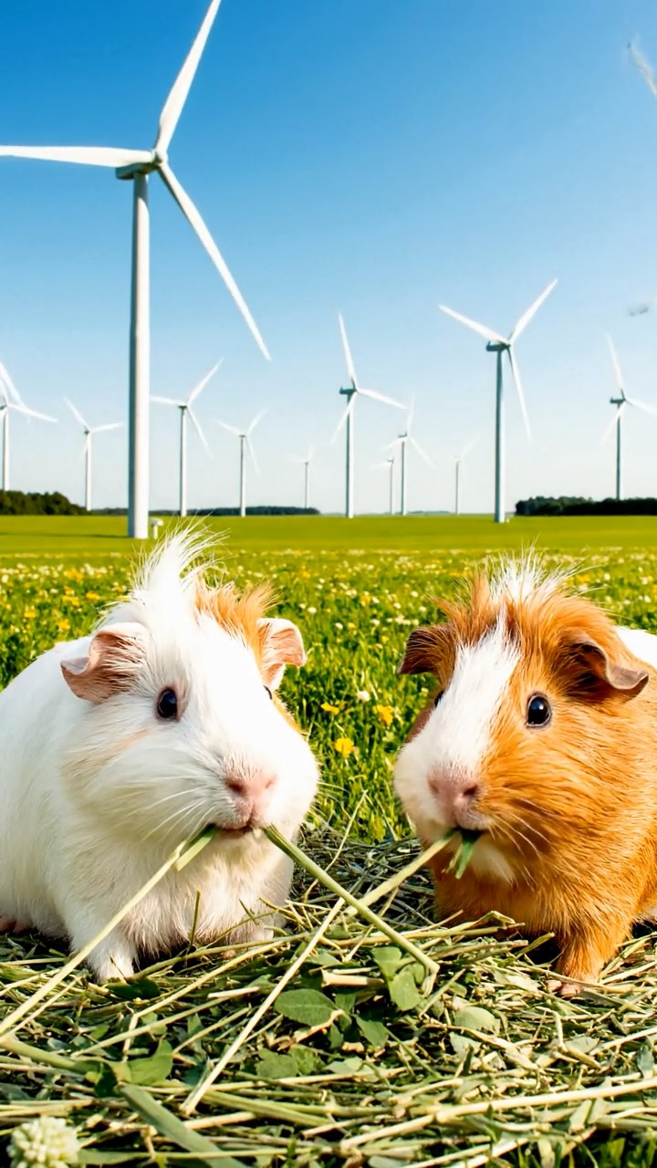 739. Highly detailed view of 4 smooth-haired Himalayan guinea pigs with White, Orange, Black, and Brown fur, dressed as writers in tiny scarves, drafting novels in a guinea pig study with miniature books and hay desks, under warm lamplight, creating a vivid, realistic literary scene.