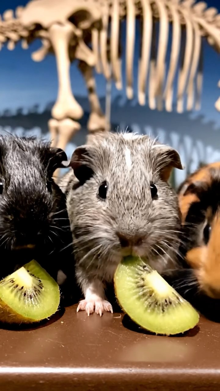 740. Realistic scene of 5 smooth-haired Californian guinea pigs with Cream, Fawn, Sable, Gray, and Cinnamon fur, sleeping in a cozy pile in a lush meadow with wildflowers and a gentle breeze, under golden sunlight, capturing a lifelike, tranquil group moment.