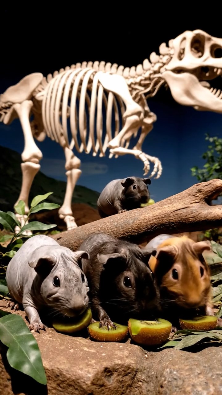 740. Realistic scene of 5 smooth-haired Californian guinea pigs with Cream, Fawn, Sable, Gray, and Cinnamon fur, sleeping in a cozy pile in a lush meadow with wildflowers and a gentle breeze, under golden sunlight, capturing a lifelike, tranquil group moment.