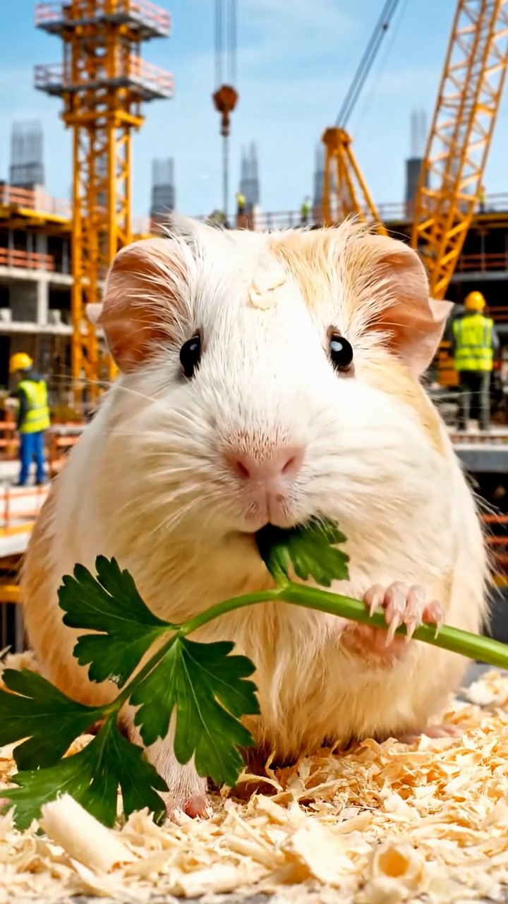 741. Detailed photo of 1 smooth-haired American guinea pig with White fur, munching on fresh apples, in a vibrant lavender garden with rows of purple blooms swaying in the breeze, under soft sunlight, creating a realistic, fragrant pastoral scene.