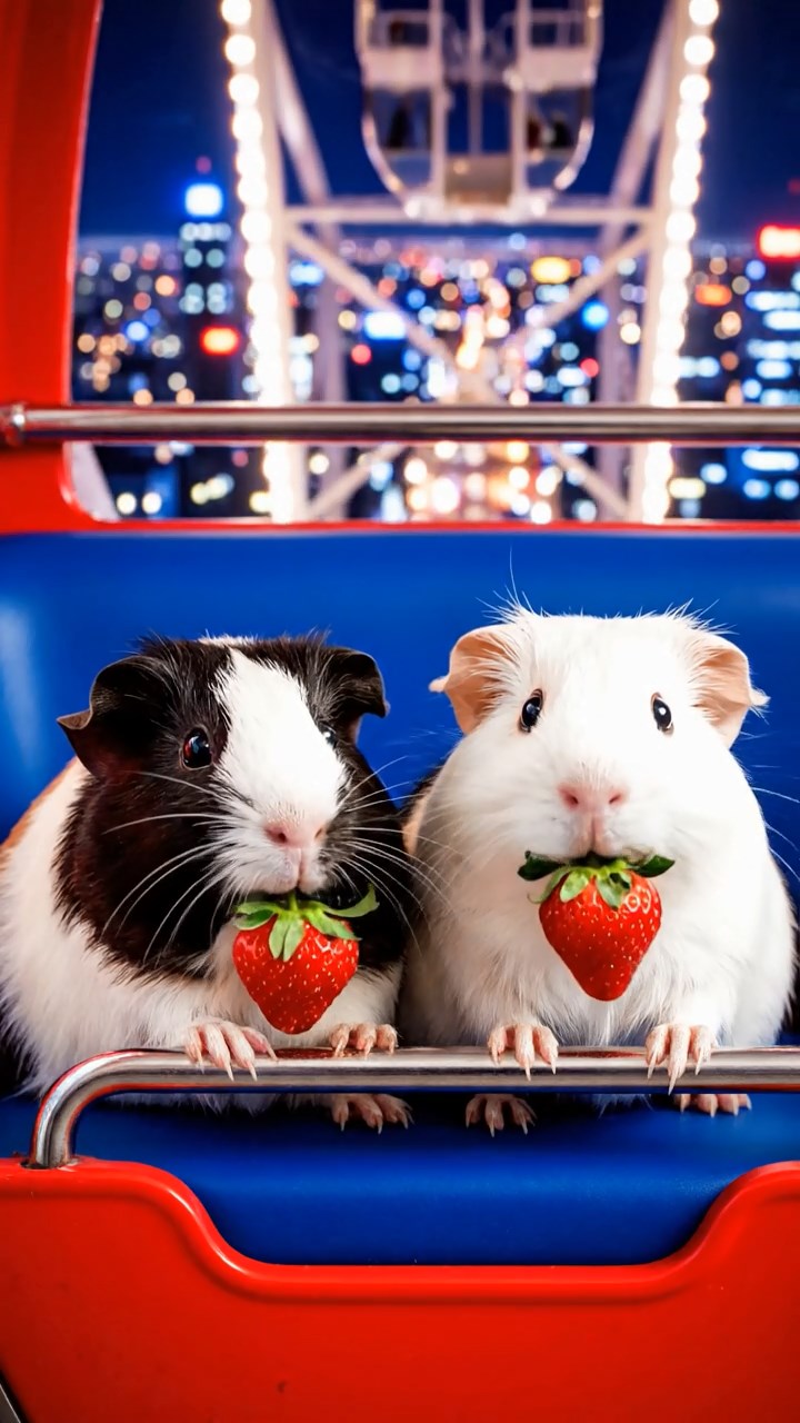 743. Highly detailed view of 3 smooth-haired Himalayan guinea pigs with Gray, Cream, and Brown fur, mating in a secluded grassy clearing surrounded by tall ferns and soft moss, under gentle morning light, creating a realistic, intimate natural scene.