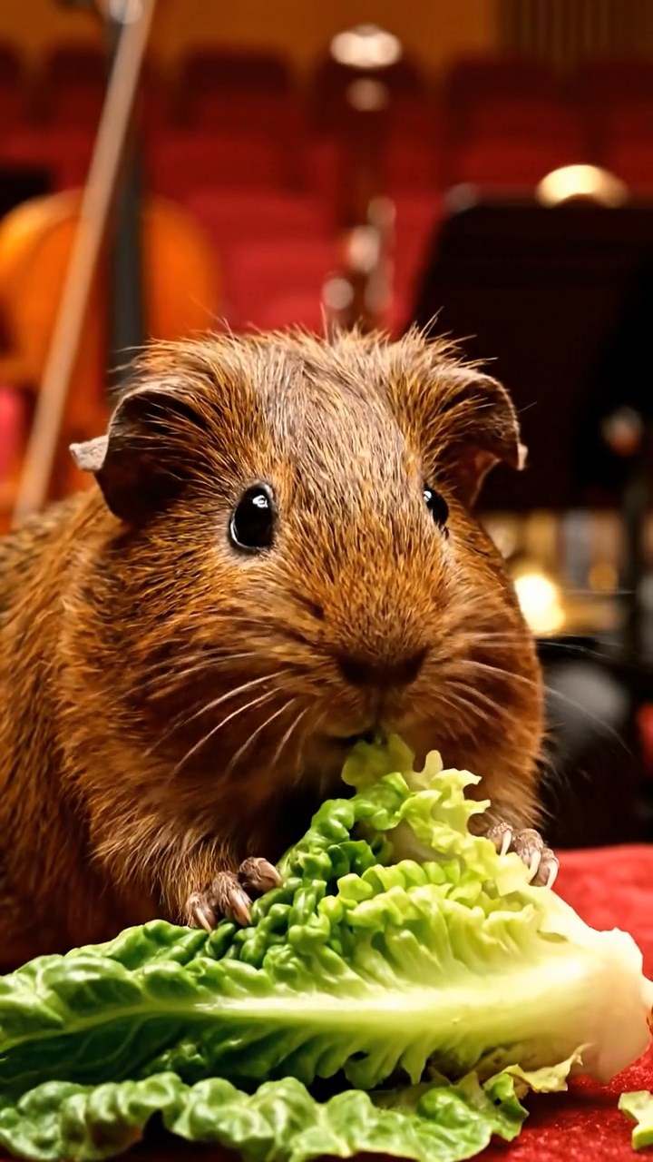 746. Photorealistic scene of 1 smooth-haired Teddy guinea pig with Cream fur, drinking from a clear stream, on a forested slope with pine needles and moss, under dappled sunlight, capturing a serene, lifelike moment of natural hydration.