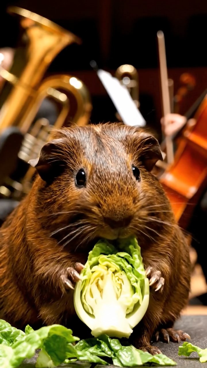 746. Photorealistic scene of 1 smooth-haired Teddy guinea pig with Cream fur, drinking from a clear stream, on a forested slope with pine needles and moss, under dappled sunlight, capturing a serene, lifelike moment of natural hydration.