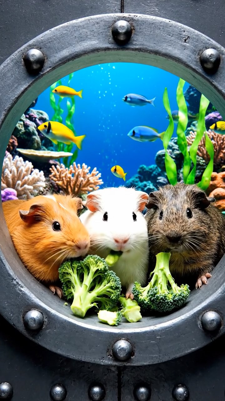 752. Realistic scene of 2 smooth-haired Californian guinea pigs with Orange and Black fur, dressed as tailors in tiny vests, sewing miniature vests in a guinea pig atelier with colorful fabrics and hay mannequins, under warm lamplight, enhancing the lifelike, creative atmosphere.