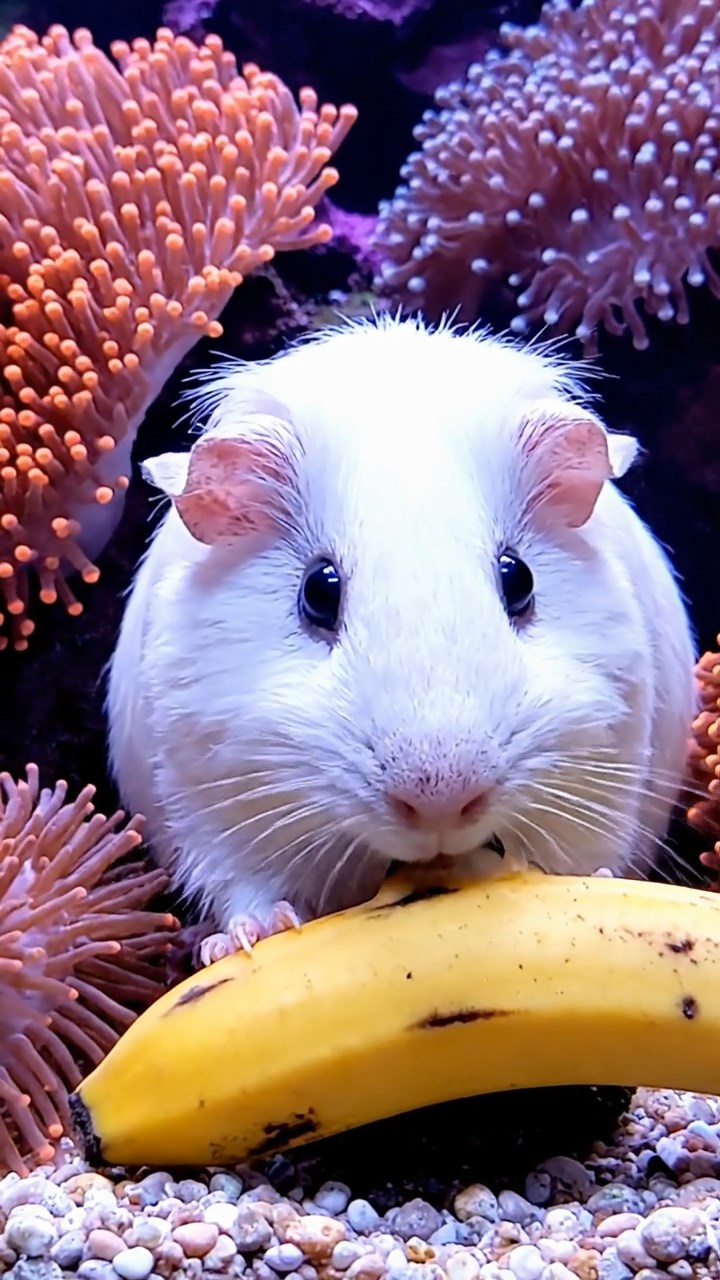 760. Realistic scene of 5 smooth-haired Californian guinea pigs with Cream, Fawn, Sable, Gray, and Cinnamon fur, sleeping in a cozy pile in a lush meadow with wildflowers and a gentle breeze, under golden sunlight, capturing a lifelike, tranquil group moment.