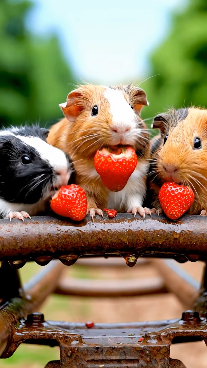 761. Detailed photo of 1 smooth-haired American guinea pig with White fur, munching on fresh apples, in a vibrant lavender garden with rows of purple blooms swaying in the breeze, under soft sunlight, creating a realistic, fragrant pastoral scene.