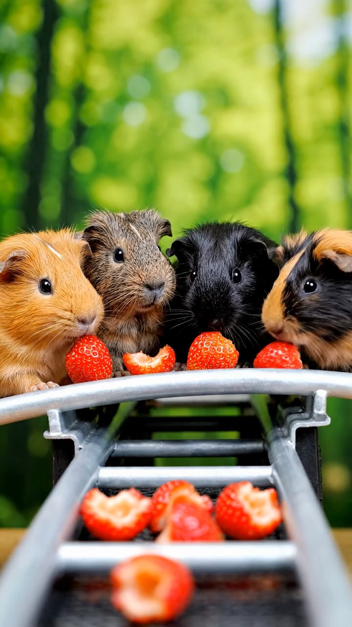 761. Detailed photo of 1 smooth-haired American guinea pig with White fur, munching on fresh apples, in a vibrant lavender garden with rows of purple blooms swaying in the breeze, under soft sunlight, creating a realistic, fragrant pastoral scene.