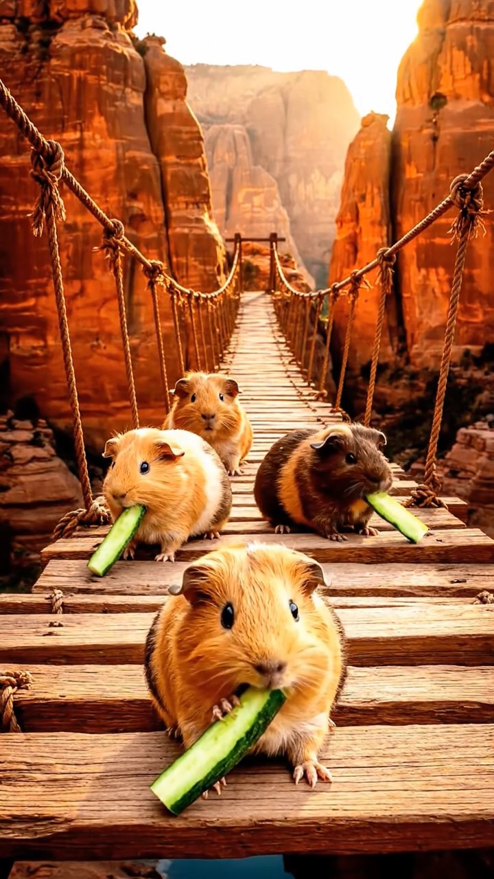 763. Highly detailed view of 3 smooth-haired Himalayan guinea pigs with Gray, Cream, and Brown fur, mating in a secluded grassy clearing surrounded by tall ferns and soft moss, under gentle morning light, creating a realistic, intimate natural scene.