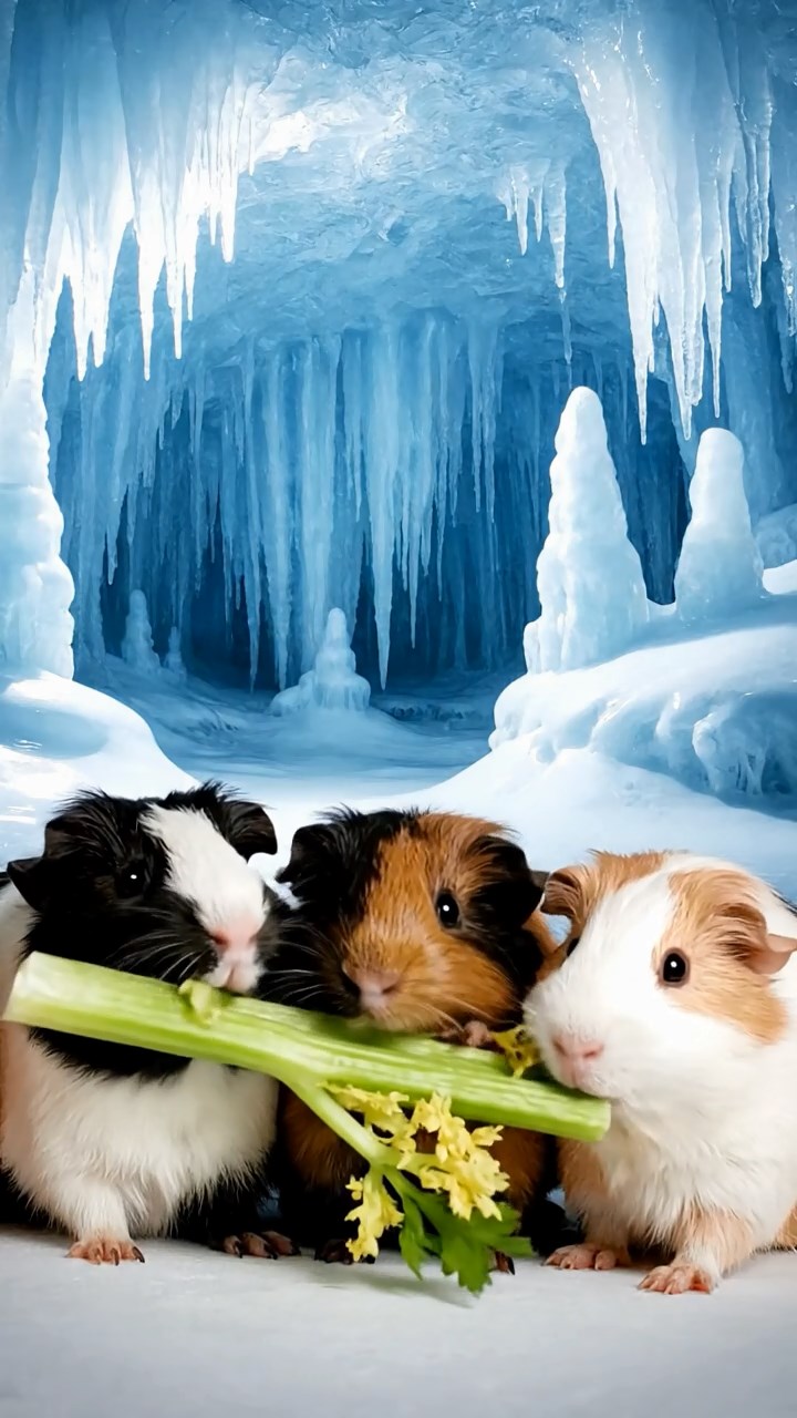 766. Photorealistic scene of 1 smooth-haired Teddy guinea pig with Cream fur, drinking from a clear stream, on a forested slope with pine needles and moss, under dappled sunlight, capturing a serene, lifelike moment of natural hydration.