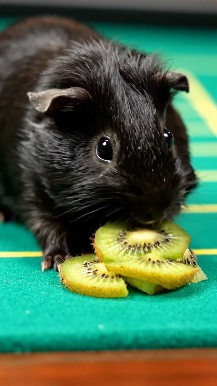 774. Photorealistic scene of 4 smooth-haired Teddy guinea pigs with Fawn, Chocolate, Cinnamon, and Sable fur, dressed as librarians in tiny glasses, reading stories in a guinea pig library with hay shelves and soft lamplight, capturing a realistic, cozy moment.