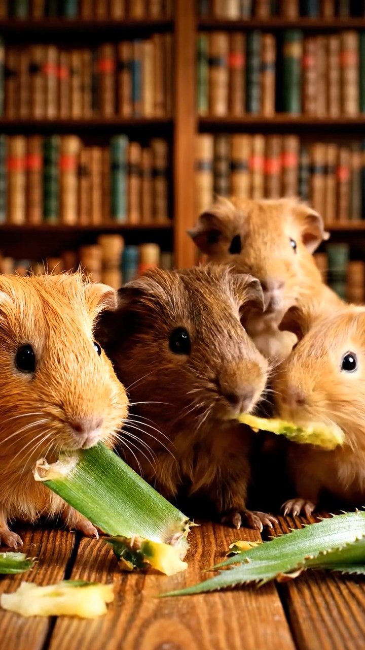 780. Realistic scene of 5 smooth-haired Californian guinea pigs with Cream, Fawn, Sable, Gray, and Cinnamon fur, sleeping in a cozy pile in a lush meadow with wildflowers and a gentle breeze, under golden sunlight, capturing a lifelike, tranquil group moment.