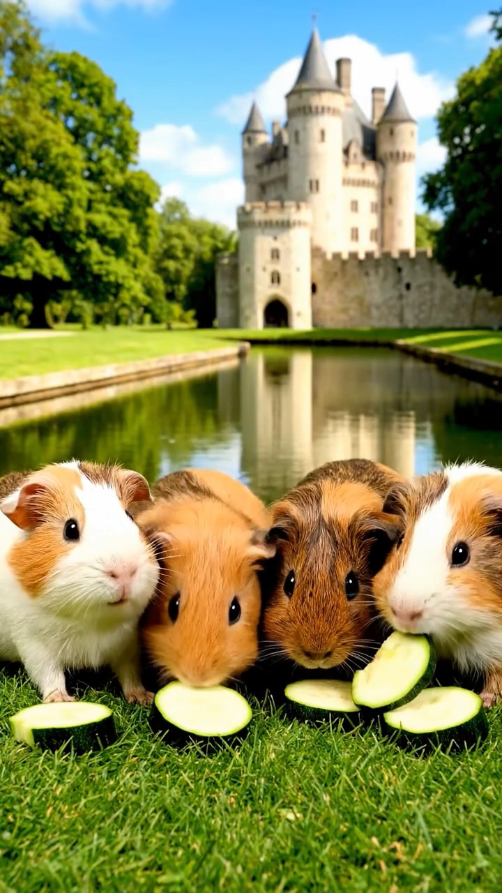 783. Highly detailed view of 3 smooth-haired Himalayan guinea pigs with Gray, Cream, and Brown fur, mating in a secluded grassy clearing surrounded by tall ferns and soft moss, under gentle morning light, creating a realistic, intimate natural scene.