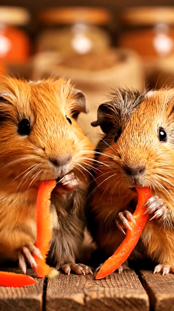 786. Photorealistic scene of 1 smooth-haired Teddy guinea pig with Cream fur, drinking from a clear stream, on a forested slope with pine needles and moss, under dappled sunlight, capturing a serene, lifelike moment of natural hydration.