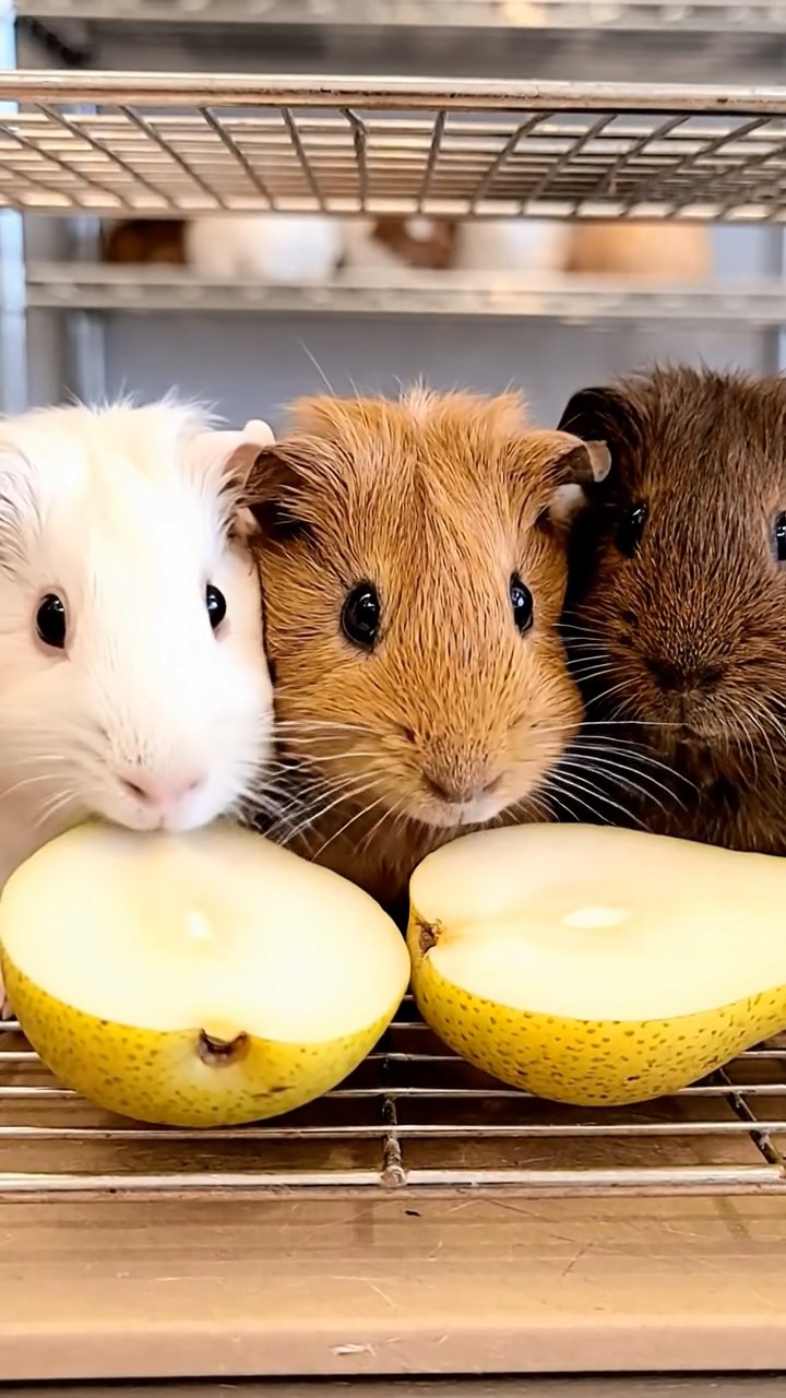 792. Realistic scene of 2 smooth-haired Californian guinea pigs with Orange and Black fur, dressed as tailors in tiny vests, sewing miniature shirts in a guinea pig atelier with colorful fabrics and hay mannequins, under warm lamplight, enhancing the lifelike, creative atmosphere.