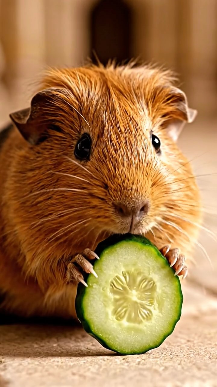 793. Detailed photo of 3 smooth-haired American guinea pigs with Gray, Cream, and Brown fur, burrowing like rabbits in a sandy dune with sparse grass and distant cacti, under a golden sunset, creating a vivid, realistic desert scene.