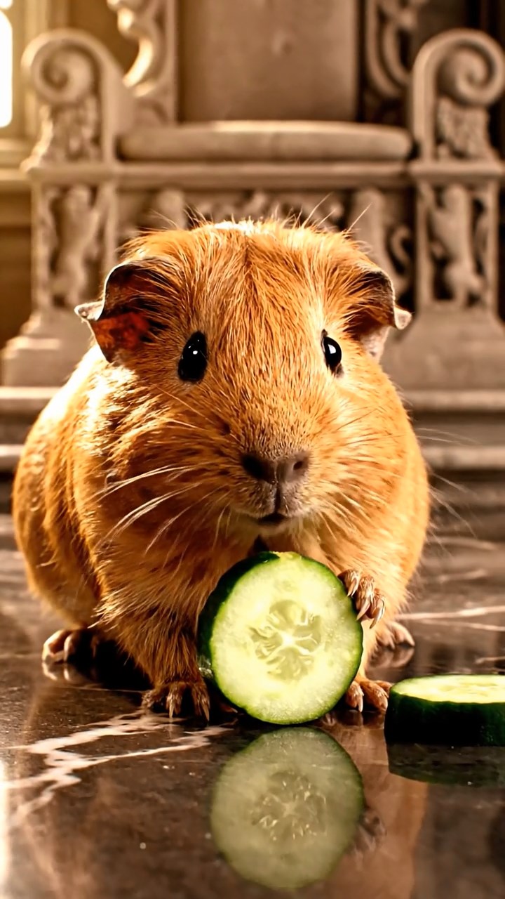 793. Detailed photo of 3 smooth-haired American guinea pigs with Gray, Cream, and Brown fur, burrowing like rabbits in a sandy dune with sparse grass and distant cacti, under a golden sunset, creating a vivid, realistic desert scene.