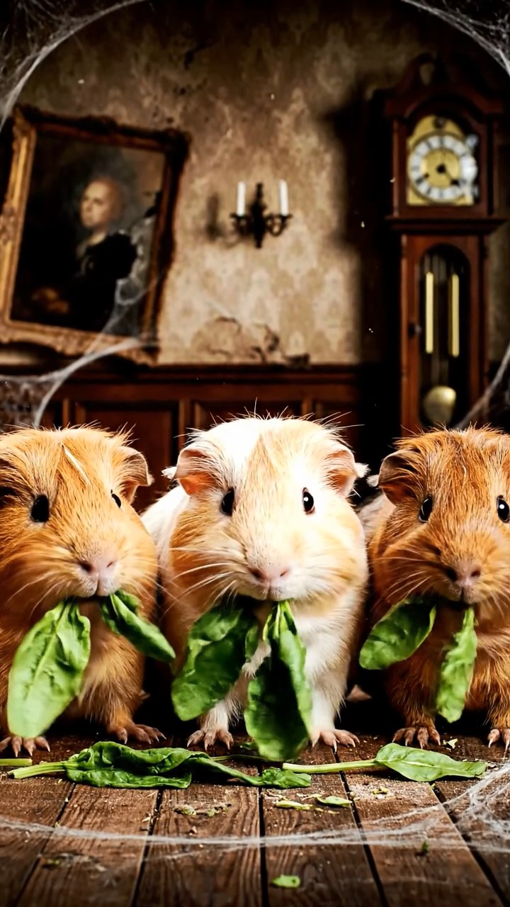 796. Realistic scene of 1 smooth-haired Californian guinea pig with Cream fur, nibbling on strawberries, in a fragrant rose garden with blooming red and white roses, under warm sunlight, capturing a vivid, lifelike romantic moment.