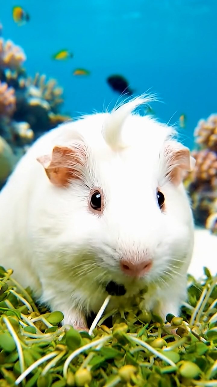 798. Photorealistic scene of 3 smooth-haired Teddy guinea pigs with Chocolate, Cinnamon, and Gray fur, climbing small rocks in a forested glade with soft moss and scattered leaves, under dappled sunlight, enhancing the authentic, adventurous atmosphere.