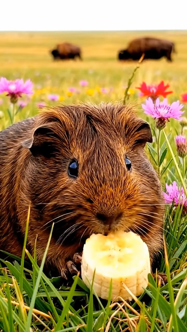 808. Realistic scene of 3 smooth-haired Californian guinea pigs with Chocolate, Cinnamon, and Gray fur, nurturing young pups in a cozy nest of grass and twigs in a forested glade with soft moss, under dappled sunlight, enhancing the authentic, tender atmosphere.