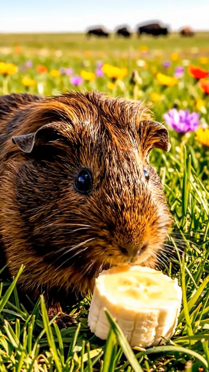 808. Realistic scene of 3 smooth-haired Californian guinea pigs with Chocolate, Cinnamon, and Gray fur, nurturing young pups in a cozy nest of grass and twigs in a forested glade with soft moss, under dappled sunlight, enhancing the authentic, tender atmosphere.