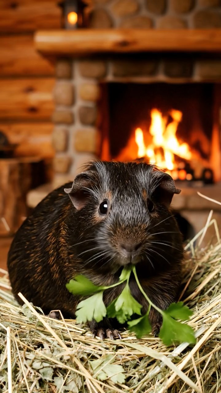 813. Detailed photo of 3 smooth-haired American guinea pigs with Gray, Cream, and Brown fur, exploring a maze of hollow logs in a forested clearing with soft moss and scattered leaves, under dappled sunlight, creating a vivid, realistic adventurous scene.