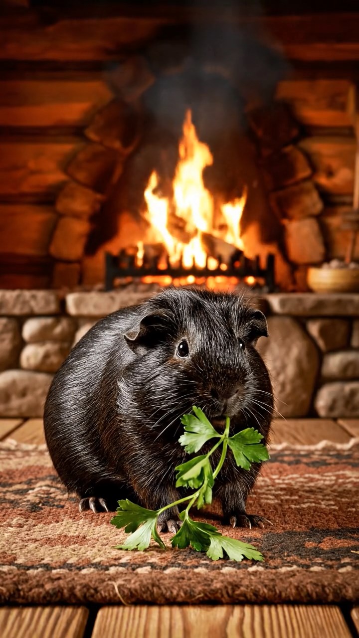 813. Detailed photo of 3 smooth-haired American guinea pigs with Gray, Cream, and Brown fur, exploring a maze of hollow logs in a forested clearing with soft moss and scattered leaves, under dappled sunlight, creating a vivid, realistic adventurous scene.