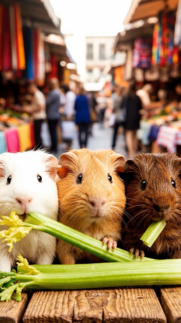 816. Realistic scene of 1 smooth-haired Californian guinea pig with Cream fur, nibbling on strawberries, in a fragrant rose garden with blooming red and pink roses, under warm sunlight, capturing a vivid, lifelike romantic moment.
