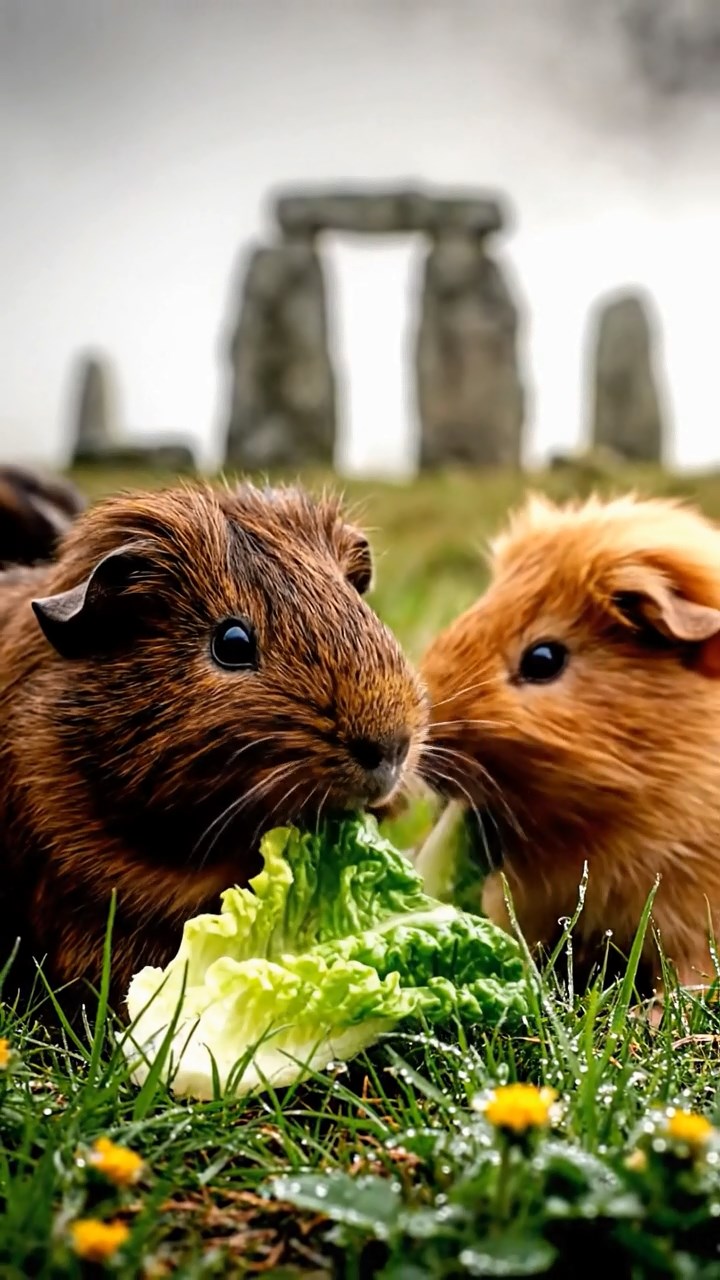 821. Detailed photo of 1 smooth-haired American guinea pig with White fur, munching on fresh apples, in a vibrant lavender garden with rows of purple blooms swaying in the breeze, under soft sunlight, creating a realistic, fragrant pastoral scene.